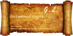 Galambosi Lotti névjegykártya